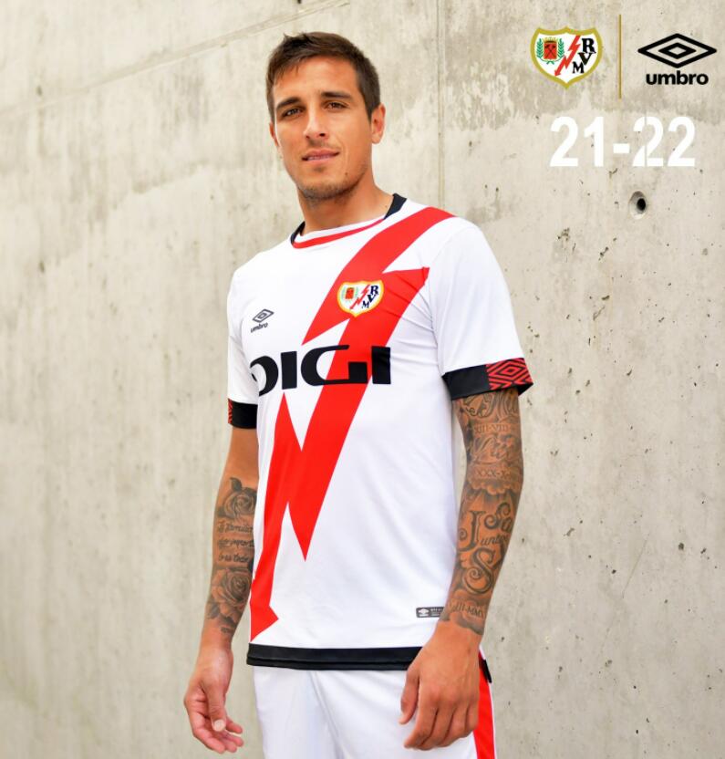 2021/22 Rayo Vallecano Home Kit Soccer Jersey